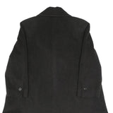 Womens Black Wool Blend Button Jacket UK 12 Classic Coat Plain Elegant