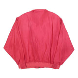 CARLO COLUCCI Mens Red Silk Bomber XL Woven Plain Zip Jacket Elegant Retro
