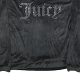 JUICY COUTURE Womens Black Crystal Logo Crew Neck M Plush Sweatshirt