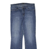 TRU LUXI JEANS Womens Blue Regular Fit Bootcut Denim W36 L33 Embellished Pockets