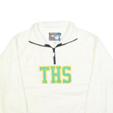 SIERRA PACIFIC Mens White Jumper Plain Crew Neck Basic Knit M Pullover Soft