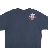 CARHARTT Mens Navy Blue Williams Fire Graphic T-Shirt M Short Sleeve Crew Neck