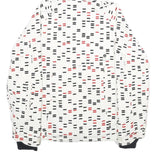 BELOW ZERO Mens White & Black Red Patterned Zip Nylon Jacket S Outdoor Hooded
