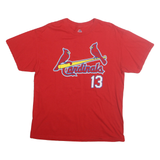 MAJESTIC Mens Red Cardinals Graphic T-Shirt L Short Sleeve Crew Neck Baseball