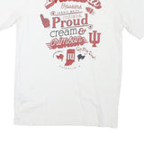 CHAMPION Mens White Indiana Hoosiers Graphic T-Shirt M Short Sleeve Crew Neck