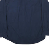 TOMMY HILFIGER Mens Navy Blue Button Down Shirt L Classic Cotton Blend Long