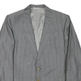 ROBERTO CAVALLI Mens Grey Wool Blend Jacket M Woven Stripe Button Closure