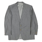 ROBERTO CAVALLI Mens Grey Wool Blend Jacket M Woven Stripe Button Closure