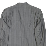ROBERTO CAVALLI Mens Grey Wool Blend Jacket M Woven Stripe Button Closure