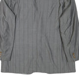 ROBERTO CAVALLI Mens Grey Wool Blend Jacket M Woven Stripe Button Closure