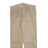 Womens Beige Relaxed Leg Trousers W36 L32 Zip Closure Lightweight Summer Casual