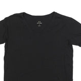 ARMANI EXCHANGE Womens Black Logo Graphic T-Shirt L Short Sleeve V-Neck Stylish