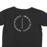 ARMANI EXCHANGE Womens Black Logo Graphic T-Shirt L Short Sleeve V-Neck Stylish