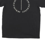 ARMANI EXCHANGE Womens Black Logo Graphic T-Shirt L Short Sleeve V-Neck Stylish