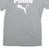 PUMA Mens Grey Classic Logo Print T-Shirt S Short Sleeve Crew Neck