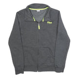 FILA Mens Grey Zip Up Jacket M Cotton Blend Plain Sport Casual Activewear