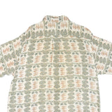 EXOFFICIO Mens Cream & Green Rayon Pattern Shirt S Lightweight Casual Summer