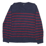 NAUTICA Womens Navy Blue & Red Anchor Patterned Jumper Crew Neck Basic Knit XL
