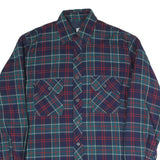 DICKIES Mens Blue Red & Green Check Jacket S Cotton Blend Button Front Casual
