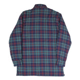 DICKIES Mens Blue Red & Green Check Jacket S Cotton Blend Button Front Casual