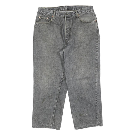 LEVI'S 412 Womens Jeans Grey Regular Straight Denim W36 L26 Classic Button Fly