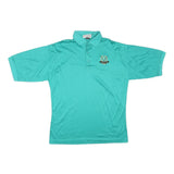COBRA Mens Turquoise Polo Shirt L Cotton Blend Short Sleeve Crest Logo Casual