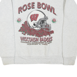 Mens Grey Wisconsin Rose Bowl Graphic Sweatshirt M Long Sleeve Crew Neck Cotton