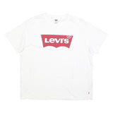 LEVI'S Womens White XL Graphic T-Shirt Short Sleeve Crew Neck Logo Print