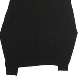 CALVIN KLEIN Mens Black Plain Pullover V-Neck Basic Knit L Cotton Jumper
