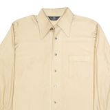 VAN HEUSEN Mens Beige Long Sleeve Shirt L Button Collar Classic Fit