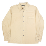 VAN HEUSEN Mens Beige Long Sleeve Shirt L Button Collar Classic Fit