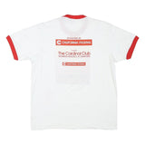 HANES Mens White & Red Stanford Great Race Ringer T-Shirt L Short Sleeve Crew