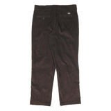 DICKIES Mens Cotton Blend Brown Regular Fit Straight Leg Trousers W36 L32
