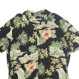 BATICK BAY Mens Black Hawaiian Floral Cotton Shirt XL Summer Beach Holiday