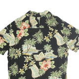 BATICK BAY Mens Black Hawaiian Floral Cotton Shirt XL Summer Beach Holiday