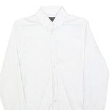 ZARA MAN Mens White Cotton Blend Shirt S Stylish Smart Casual Long Sleeve