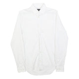 ZARA MAN Mens White Cotton Blend Shirt S Stylish Smart Casual Long Sleeve
