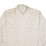 MR DEECEE Mens Beige Check Shirt XL Cotton Blend Long Sleeve Button Closure