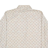 MR DEECEE Mens Beige Check Shirt XL Cotton Blend Long Sleeve Button Closure