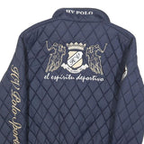 HV POLO SPORT Womens Navy Blue Quilted Jacket S Polyester Blend Zip Polo