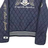 HV POLO SPORT Womens Navy Blue Quilted Jacket S Polyester Blend Zip Polo