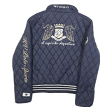 HV POLO SPORT Womens Navy Blue Quilted Jacket S Polyester Blend Zip Polo