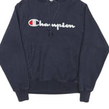 CHAMPION Mens Navy Blue Hoodie S Classic Pullover Cotton Blend Sweatshirt