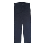 CALVIN KLEIN Mens Cotton Navy Blue Regular Straight Trousers W32 L33 Classic