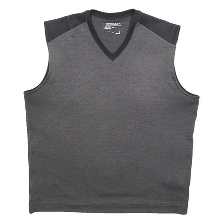 NIKE Mens Grey V-Neck Golf Sleeveless Sweatshirt XL Lightweight Pullover