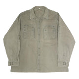 Mens Beige Cotton Shirt Jacket 2XL Button Closure Pocket Casual Durable