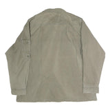 Mens Beige Cotton Shirt Jacket 2XL Button Closure Pocket Casual Durable