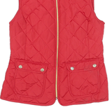 ST JOHNS BAY Womens Red Quilted Jacket M Polyester Blend Zip Pockets