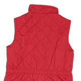 ST JOHNS BAY Womens Red Quilted Jacket M Polyester Blend Zip Pockets