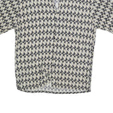 CAMPIA Mens Black & Beige Pattern Shirt L Cotton Blend Short Sleeve Casual